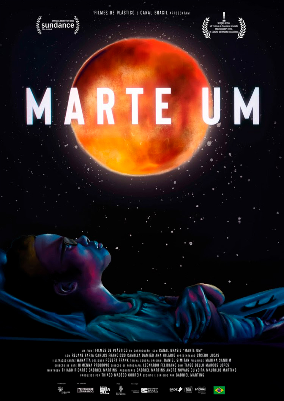 Cartaz de divulgação do filme Marte Um.