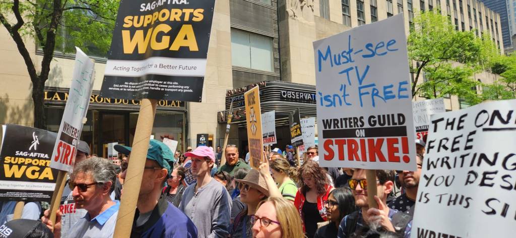 greve dos roteiristas em Nova Iorque