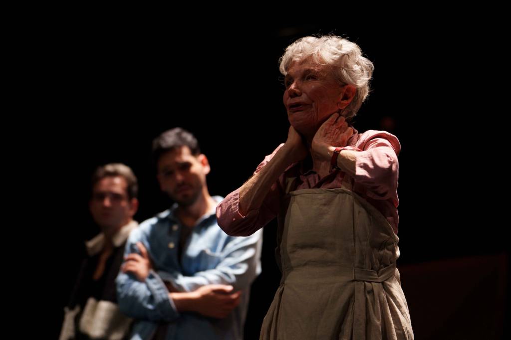 Miriam Mehler em cena da peça A Herança