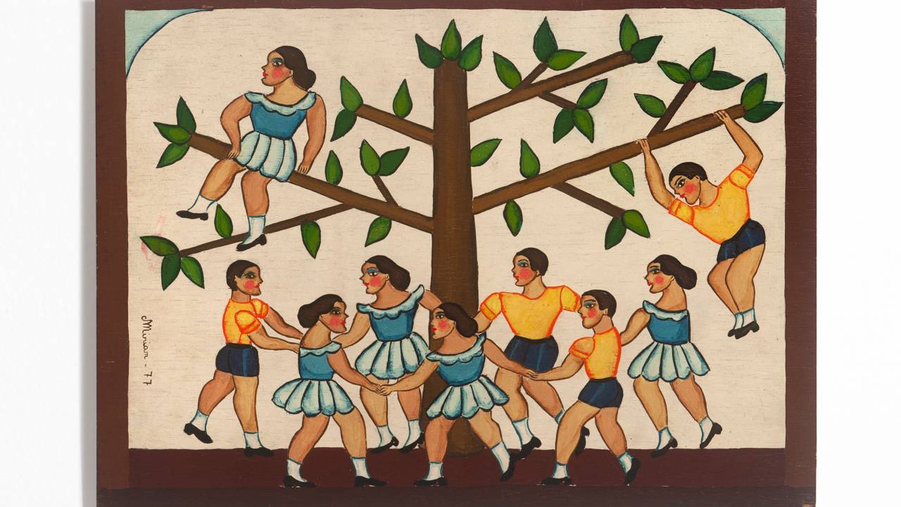 Mirian-Inez-da-Silva-Cerqueira-Brincadeira-de-Roda-1980-Oleo-sobre-eucatex-Foto-Joao-Liberato