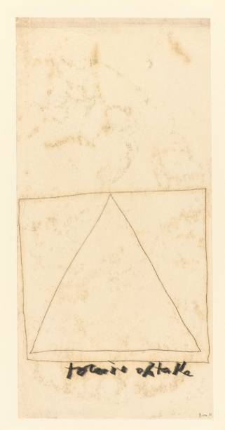 Mira Schendel, Sem título, 1964-1965, Monotipia sobre papel de arroz sobre cartão, 47 x 23 cm Mira Schendel, Sem título, 1964-1965, Monotipia sobre papel de arroz sobre cartão, 47 x 23 cm
