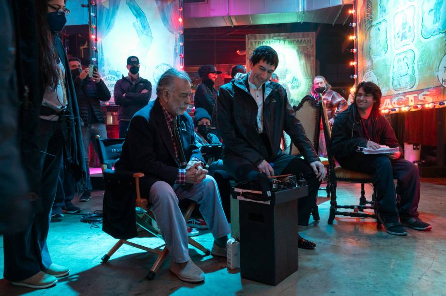Writer/Director Francis Ford Coppola and Adam Driver as Cesar Catilina in Megalopolis. Writer/Director Francis Ford Coppola and Adam Driver as Cesar Catilina in Megalopolis.