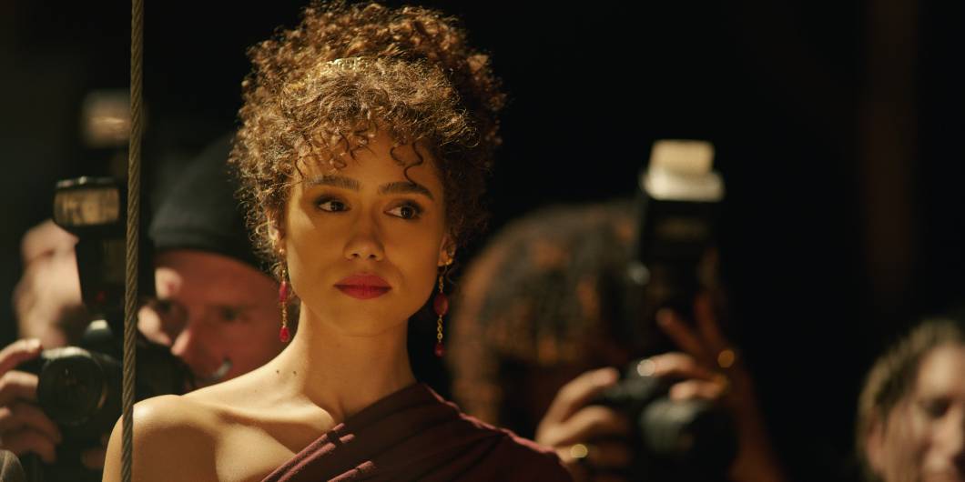 Nathalie Emmanuel as Julia Cicero in Megalopolis. Nathalie Emmanuel as Julia Cicero in Megalopolis.