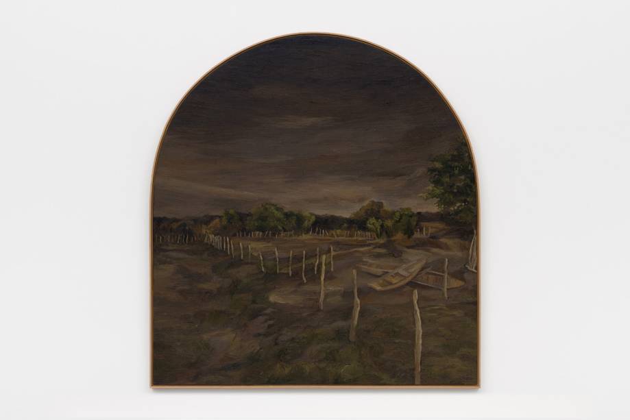 WALLACE PATO NOITE COMO ARAPUÁ 2023 OIL ON CANVAS / ÓLEO SOBRE TELA59 × 55.1 IN / 150 × 140 CM