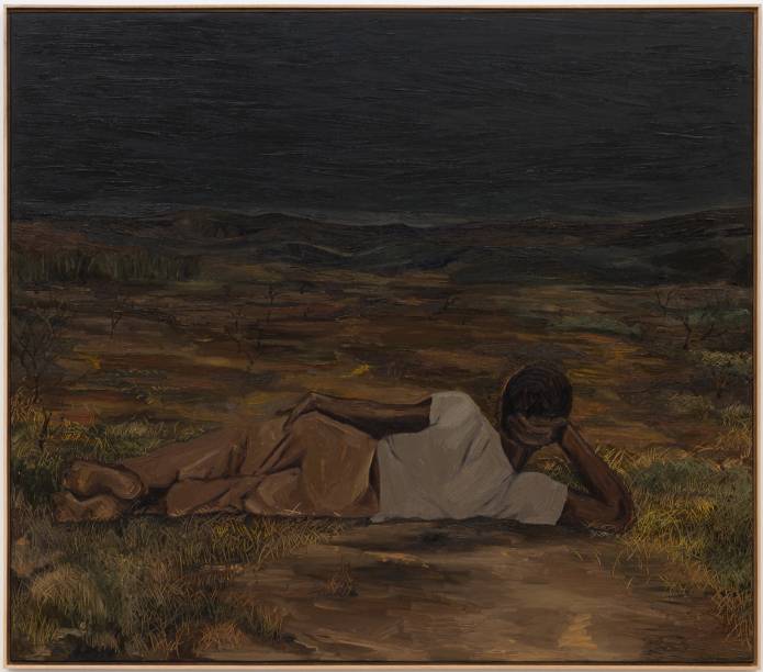WALLACE PATO SONHAVA COMO OS CAPITÃES DE AREIA 2023 OIL ON CANVAS / ÓLEO SOBRE TELA56.2 × 49.2 IN / 143 × 125 CM