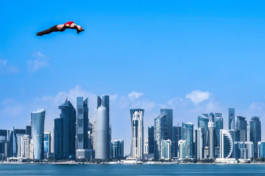 Categoria diving-prata- Annika Bornebusch competes in the 20m High Diving