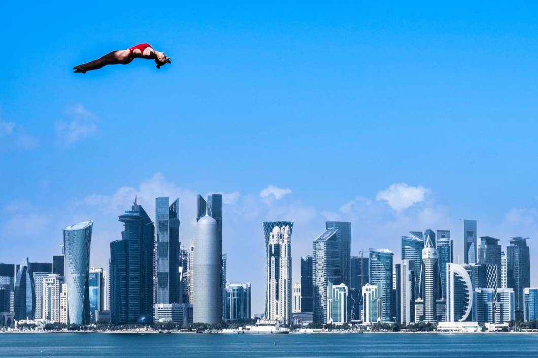 Categoria diving-prata- Annika Bornebusch competes in the 20m High Diving Categoria diving-prata- Annika Bornebusch competes in the 20m High Diving