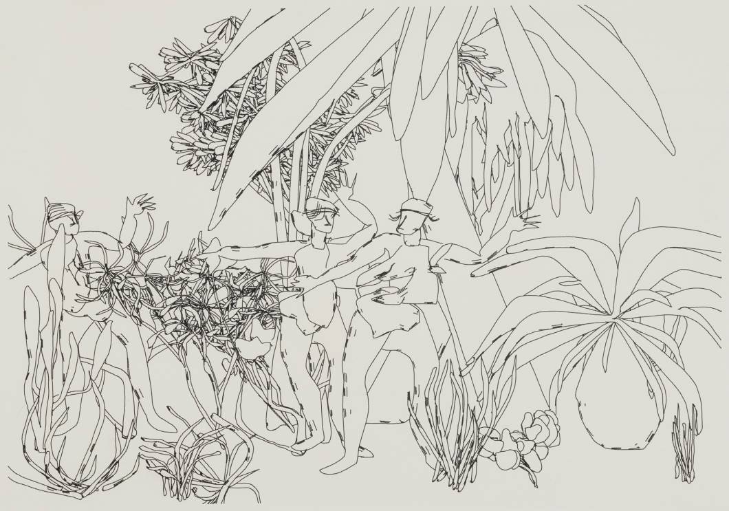 Harold Cohen (1928-2016), Untitled (i23-3758), 1987. Ink on paper. Paper size: 22¼ x 30 in (56.5 x 76.2 cm). Estimativa: $10,000-15,000. Harold Cohen (1928-2016), Untitled (i23-3758), 1987. Ink on paper. Paper size: 22¼ x 30 in (56.5 x 76.2 cm). Estimativa: $10,000-15,000.