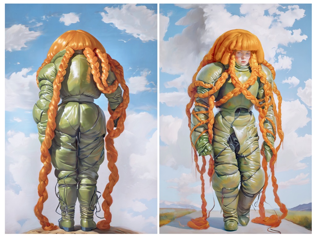 Holly Herndon (b. 1980) & Mat Dryhurst (b. 1984), Embedding Study 1 & 2 (from the xhairymutantx series), minted on 5 February 2025. Thermal dye diffusion transfer prints. Each: 47¾ × 71⅝ in. (119 × 180 cm). Embedding Study #1: PNG (1,418 x 2,126 pixels); Embedding Study #2: PNG (1,772 x 2,660 pixels). Estimativa: $70,000-90,000. Holly Herndon (b. 1980) & Mat Dryhurst (b. 1984), Embedding Study 1 & 2 (from the xhairymutantx series), minted on 5 February 2025. Thermal dye diffusion transfer prints. Each: 47¾ × 71⅝ in. (119 × 180 cm). Embedding Study #1: PNG (1,418 x 2,126 pixels); Embedding Study #2: PNG (1,772 x 2,660 pixels). Estimativa: $70,000-90,000.