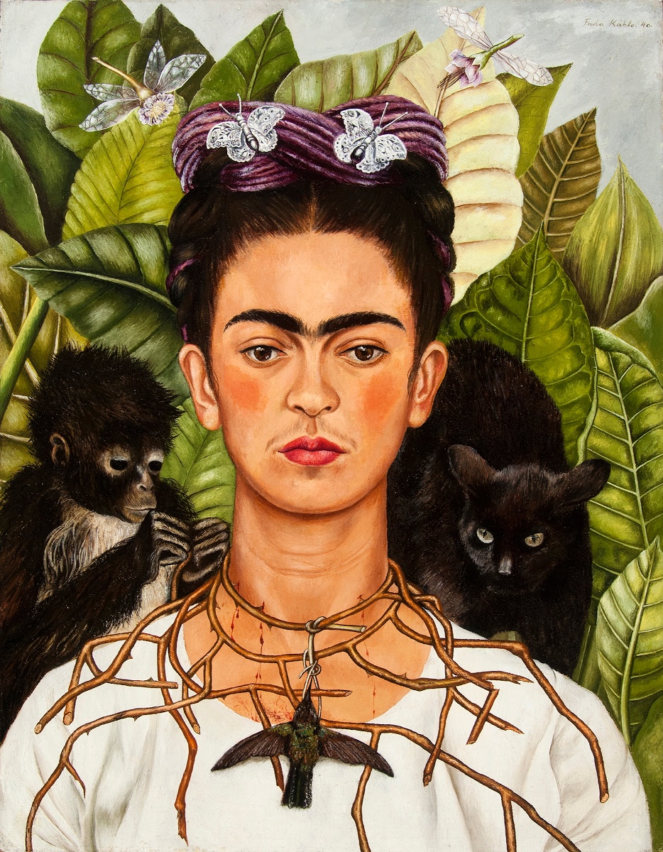 Autorretrato com Colar de Espinhos e Beija-flor frida-kahlo-pintora-autoretrato-aniversario