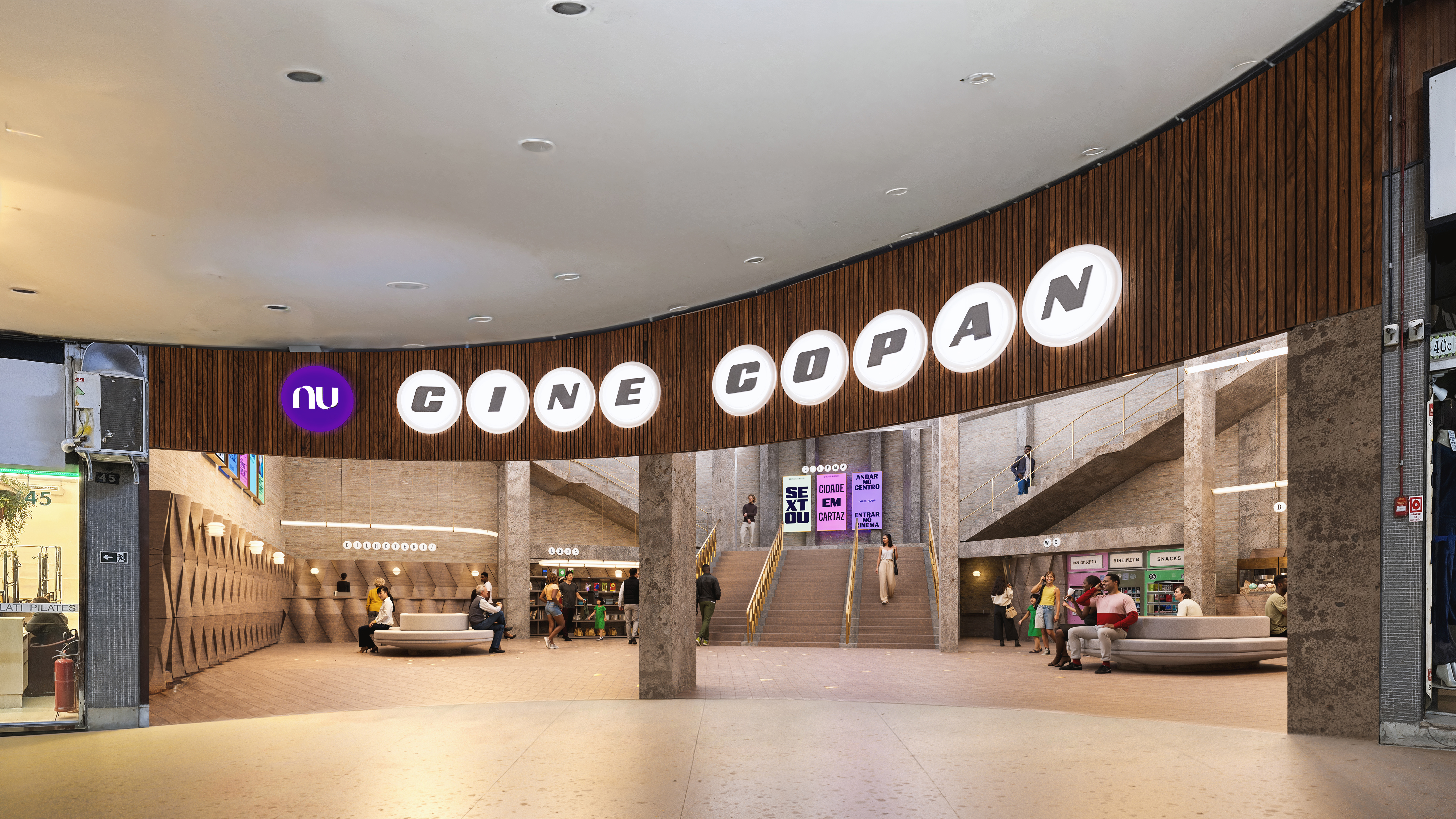 O Cine Copan, complexo de 1.500 m², contará com cerca de 440 lugares, tela de LED de 17 metros de largura e sistema de som Dolby Atmos